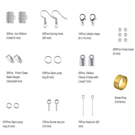 LYSAIMG 877 Pieces Jewelry Making and Repair Tools,Earring Making Kit, Craft Supplies with Pliers,Jewelry Beading Making and Repair Tools Kit with Jewelry Pliers Beading Wires for Beginners Adults Teens and Kids Starter Tool