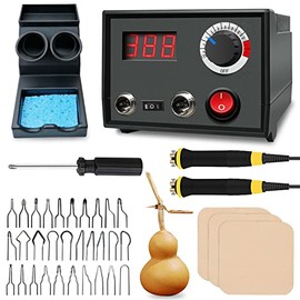 FIRElood Pyrography Wood Burning Kit Professional Wood Burner Tool Dual Pen 30 Tips