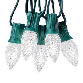 C7 LED Pure White Christmas Lights Outdoor, 100FT Christmas String Lights with 100 Plastic Bulbs, Traditional Hanging Holiday Lights for Christmas Tree Patio Fence Roofline Xmas Decorations