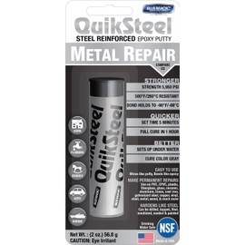 Blue Magic 16002TRI QuikSteel Steel Reinforced Epoxy Putty Repair, Blister Pack - 2 oz, Gray
