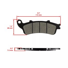 Caltric Front and Rear Brake Pads for Honda VFR800 VFR800A Interceptor 800 ABS 2002-2005