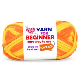 50g Rainbow Beginner Crochet Yarn for Crocheting and Knitting Multicolor Cotton Crochet Yarn for Beginners(Yellow Variegated)