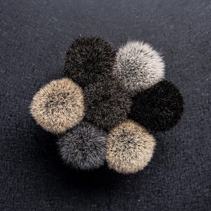 Facette Plisson Shaving Brush - Handle with Walnut and White