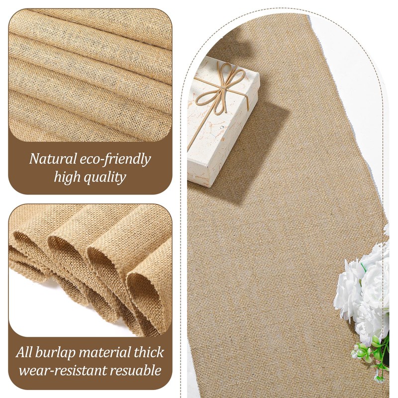 10 Pack Burlap Table Runners 12 x 71 Inch Rustic
