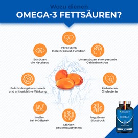 Omega 3 Krill Oil Fatty Acids - Very Rich in Anti-Oxidants and Contributes to the Good Function of Cardiovascular, Brain, Hormonal and Anti-Inflammatory Systems - 60 Capsules