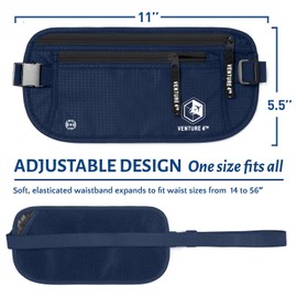 Travel Money Belt, RFID Blocking for Men & Women - Ideal for Keeping Your Cash, Credit Card, Passport, Phone Safe When Traveling (Navy Blue)