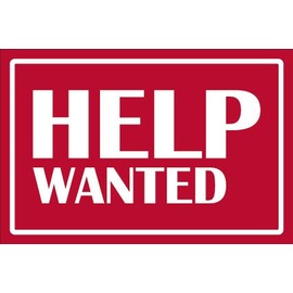 Help wanted, red sign - 3mm Aluminium sign (200mm x 150mm)
