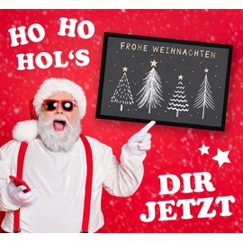 MoonWorks® Doormat Winter Trees Skandi Style Merry Christmas Non-Slip & Washable Black 60 x 40 cm