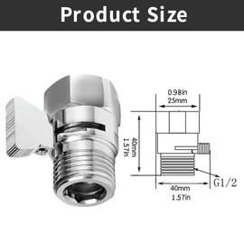 Shut-off valve, 1/2 inch, shower head shut-off valve, angle valve, water stopper, shower head valve, shut-off valve, water shut-off valve, for shower heads, hand showers, shower arms