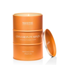 M&SENSE M&SENSE Cinnamon Pumpkin Scented Candles Large, Natural Soy Candles 21.2oz 120 Hour Slow Burning,Aromatherapy Candle for Stress Relief Meditation Relaxing