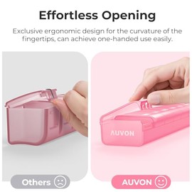 AUVON Weekly Pill Organizer with Effortless Opening Design, Arthritis Friendly Pill Box, BPA-Free Pill Organizer 7 Day, Cute & Portable Pill Case for 