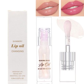 Tnoctuh Magic Color Changing Lip Oil, Hydrating Lip Gloss Lip Oil Color Changing, Warm Change Color Changing Lip Gloss, Magic Big Brush Lip Changing Oil Long Lasting Shimmery