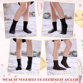 DYW 6 Pairs Childrens Hiking Winter Warm Wool Socks Kids Boys Girls Socks (6 Pairs Black,8-12 Years Old)