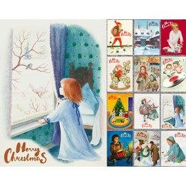 PIXILUV CHRISTMAS Greetings Cards 12 Notecards ~ Cute Children at Christmas ~ Vintage Postcards Reprint