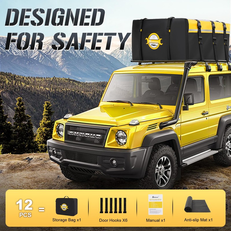 Sailnovo Car Rooftop Cargo Carrier Bag 20 Cubic, PVC Vehicle