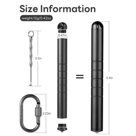 TISUR Travel Pill Container Tube,Keychain Pill Holder with Carabiner Clip,Metal Portable Pill Bottle Box Case with Mini Spoon (1)