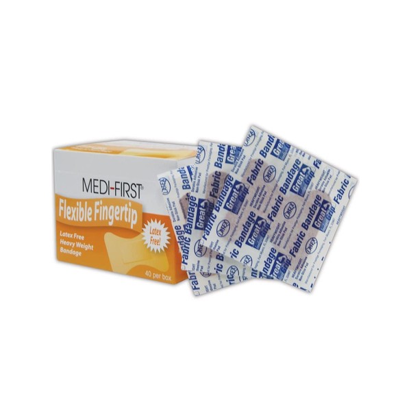 Medique MP61578 Medi-First Large Fingertip Woven Adhesive Bandages, Flesh (Box of 40)