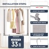 STO STO Closet Hanging Rod, Length and Height Adjustable Closet