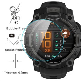 GIOPUEY Screen Protector for Garmin Instinct 3 45mm, [6 Packs] Flexible TPU Screen Protective Film, [Anti-Bubble] [Wear-resistant] - Transparent