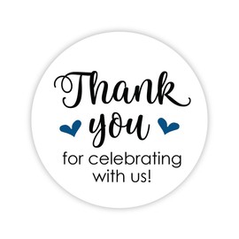 Thanks for Celebrating with Us Stickers, Wedding and Event Favor Labels (# 265-NV)