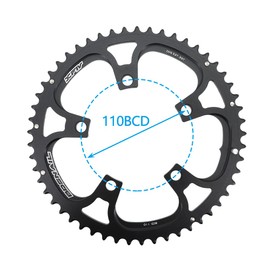 DJC Road Bike Chainring 110BCD Double Chainring 5 Arm Round 2X 50T 34T 53T 39T 52T 36T Gravel Red Rival S350 S900 (53-39T)