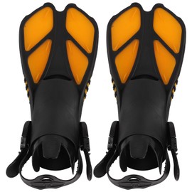 2pcs Adjustable Snorkel Fins Soft TPR Open Heel Long Diving Flippers for SwimmingM