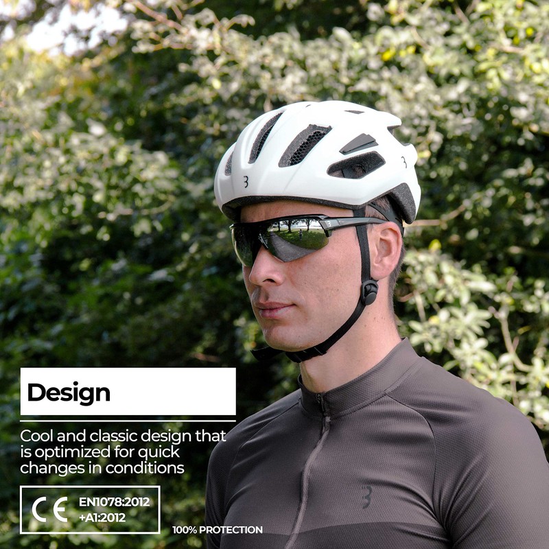 BBB Cycling Sports Glasses with 3 Interchangeable Lenses Lightweight Sunglasses