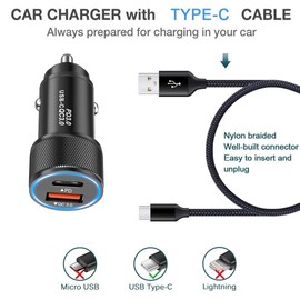 KP TECHNOLOGY 18W Fast Car Charger for Motorola Moto G75 5G / G55 / G35 / E14 / G85 / G04 / G24 / G34 / G54 / G84 / G14 / G13 G23 G53 G73 / G32 / G62 / G82 / G31 / G50 / E13 / E20 E30 E40 / Edge 50