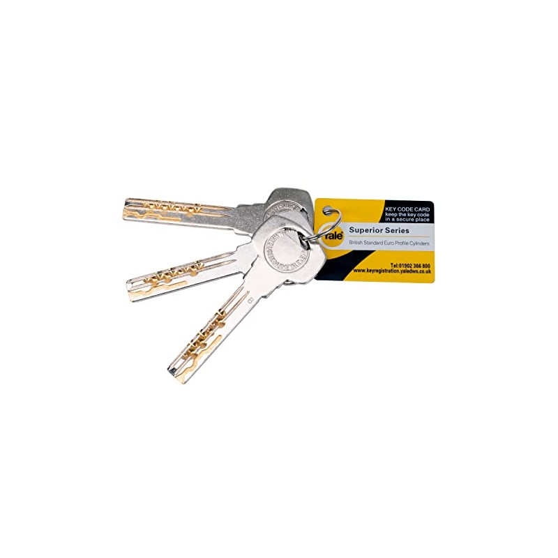 50/50 Brass YALE Superior Euro Cylinder with 3 Keys Anti