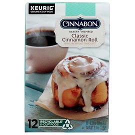 Cinnabon Classic Cinnamon Roll Keurig Single-Serve K-Cup Pods, Light Roast Coffee, 12 Count (Pack of 1)