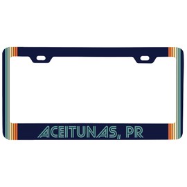Aceitunas Puerto Rico Car Metal License Plate Frame Retro Design