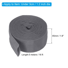 PATIKIL 1.8" 16FT Protective Hose Sleeve with Snap Fastener, Polyester Fiber Cable Cover Sheath Protection for Welding Tig Torch Hydraulic Hose, Gray