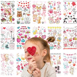 VIWIEU Tattoos, 14 Pieces, Sparkling, Valentine's Day, Cute, Sparkling, Small Pack, Body Decoration, For Children and Adults, Love Heart Tattoos, Birthday Parties, Valentine's Day, Weddings, Gift Exchanges, School Festivals, Reward Stickers