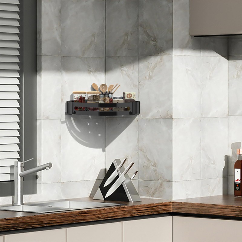 Shower Corner Shelf-Drilling Installation, Bathroom Shelves, Rustproof Thickened Stainless steel,