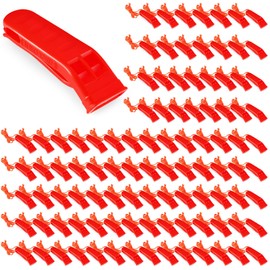 100 Pieces Emergency Whistle with Lanyard Safety Whistle Survival Whistle Loud Blast for Safety Camping Hiking Boating Hunting Survival Rescue Signaling (Red)