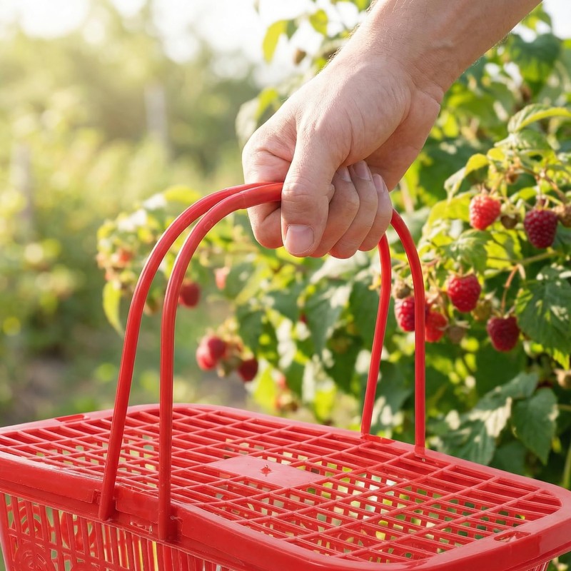 SEWOART Mini Fruit Basket with Lid 8.46X5.70X3.14In Plastic Berry Picking