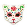 Pinsanity Cat Sugar Skull Enamel Lapel Pin