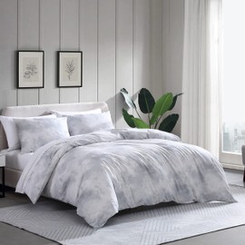 City Scene - King Duvet Cover Set, Cotton Bedding with Matching Shams, Modern Bedding Set (Koto Clouds Grey, King)