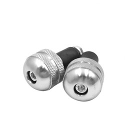VekAuto 2pcs 17mm Handlebar Dia Motorcycle Grips End Cap Silver Tone Auto Accessories
