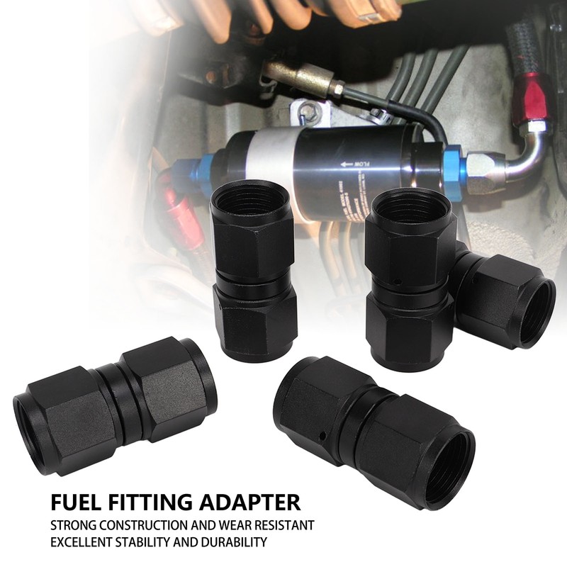 5PCS 10AN Fitting Adapter Black Female Straight Swivel Aluminum Alloy