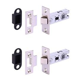 HANDLEZONE® 2 Pack 76mm (3 inch) Silver Nickel Tubular Mortice Latch, Catch for Internal Timber Doors - 57mm Backset
