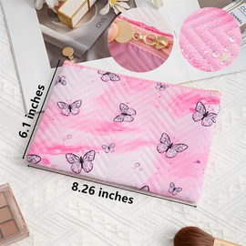 2 Pieces Cosmetic Bag for Women,Preppy Aesthetic Makeup Bag,7 Pcs Friendship Bracelets,50 Pcs Preppy Stickers,Travel Toiletry Bag Organizer,Cute Makeup Brushes Aesthetic Accessories Storage Bag