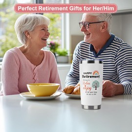 Retirement Gifts for Women Men, 20oz Insaluted Tumbler Happy Retirement Gifts for Colleagues Leaving, Retired Gift Ideas for Coworker, Friends, Teacher