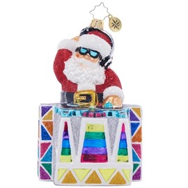 Christopher Radko Hand-Crafted European Glass Christmas Tree Decorative Ornament, Drop The Beat Claus