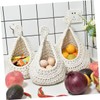 BIUDECO Multi-function Fruit Storage Container Woven Hanging Basket Teardrop Shape