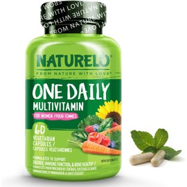 NATURELO One Daily Multivitamin for Women - Energy Support - Whole Food Supplement to Nourish Hair, Skin, Nails - Non-GMO - No Soy - Gluten Free - 60 Capsules - 2 Month Supply