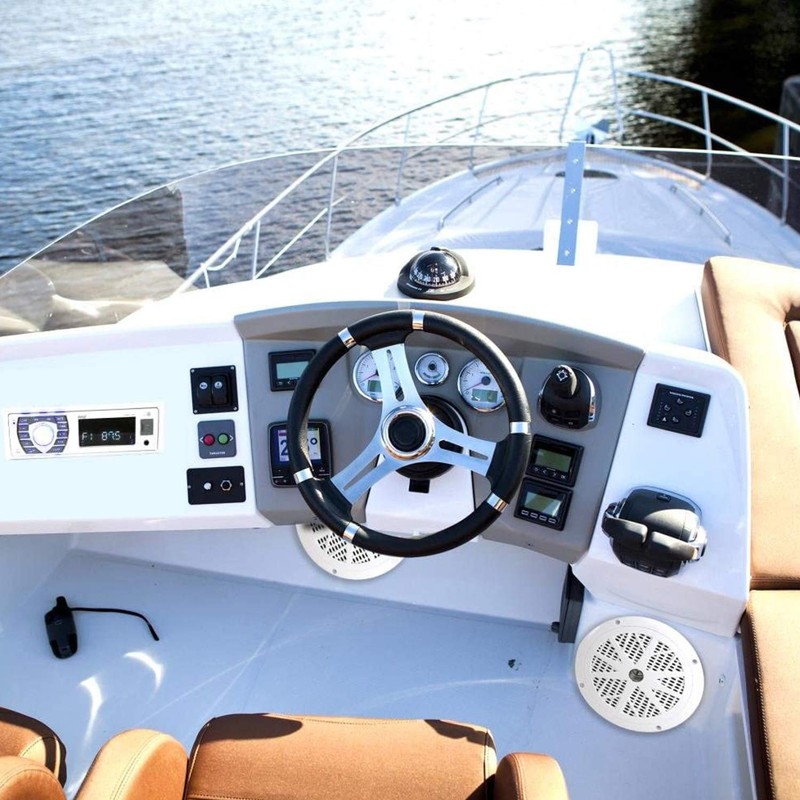 Pyle PLMRKT36WT 5.25 Inch Waterproof Bluetooth Marine Stereo Receiver and