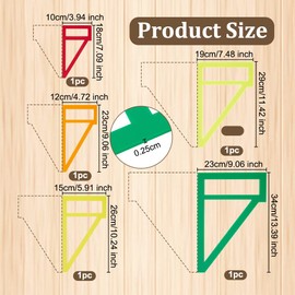 OLYCRAFT 5Pcs 5 Sizes Reversible Template Quilting Stencil Dog Bandana Sewing Template Set Acrylic Quilting Template Stencil Sewing Rulers Set for Dogs Cats Pets Bib Bandana Headscarf Making