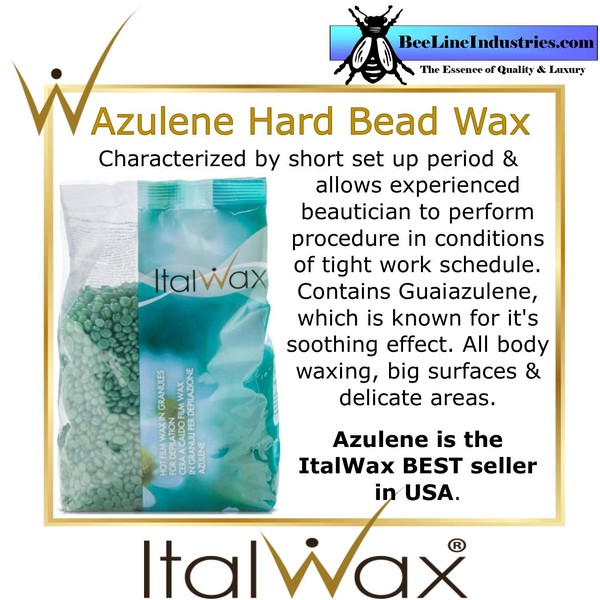 ItalWax Azulene - Hard Stripless Wax Beads 2.2 lbs. - 1 kg. Bag