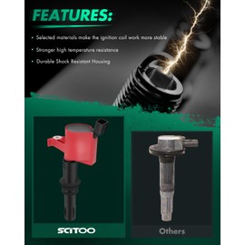 SCITOO Ignition Coil fit for Mercury for Mountaineer 4.6L 2006-2008 for Lincoln Navigator 5.4L 2005-2008 for Mark LT 5.4L 2006-2008 for Expedition 5.4L 2005-2008 DG511 1pc Ignition Coil